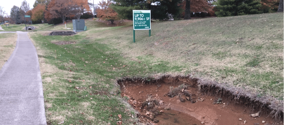 Severely eroded drainage swales are unsightly, hazardous, and add sediment to stormwater discharge.