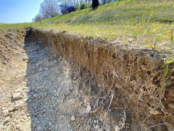 Where the InstaTurf® ShearForce™10 stopped, the erosion started along the side.